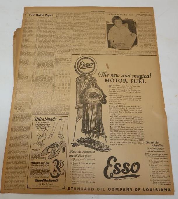 Large Group of Esso and Other Related Newspaper Articles: Largest is 16.75x22 Oldest Newspaper is From 1883 Civil War