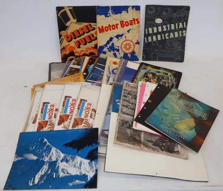 Large Group of Esso and Exxon of Magazine Books and Calendars: Largest is 10x13.5