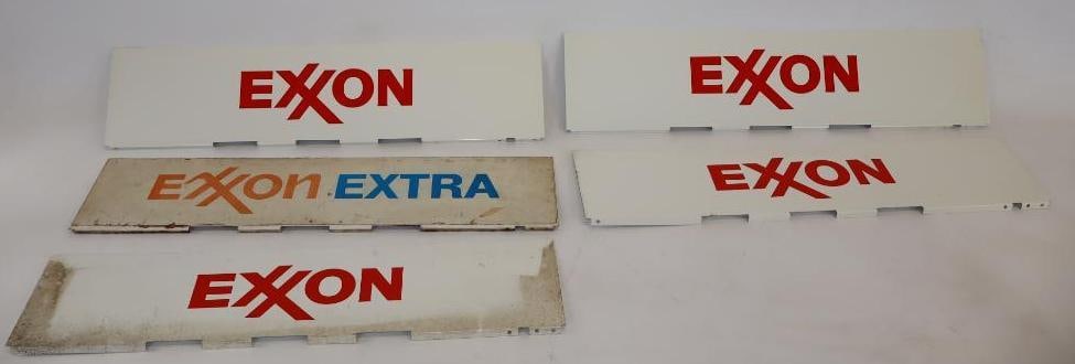 Group of 5 Exxon and Extra Advertising Gas Pump and Panel Signs (1 of 5)