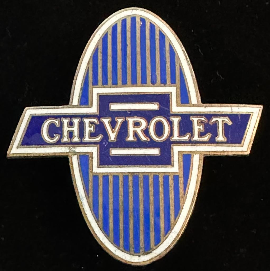 1929 - 1932 Chevrolet Radiator Emblem: 1929 - 1932 Chevrolet Radiator Emblem. The emblem measures 3" high by 3" wide.