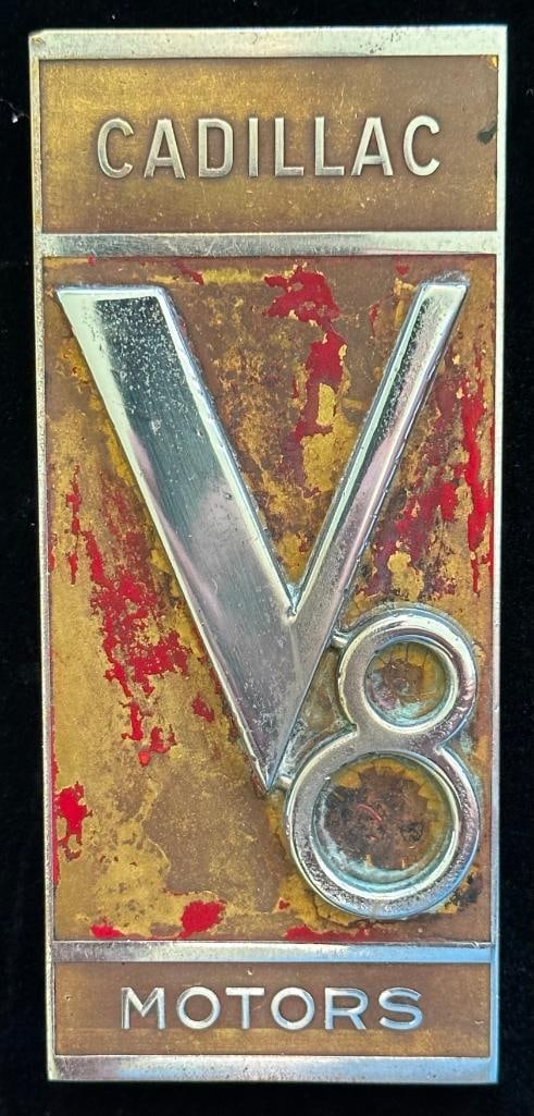 c1936 Cadillac V8 Hood Side Emblem (1 of 2)