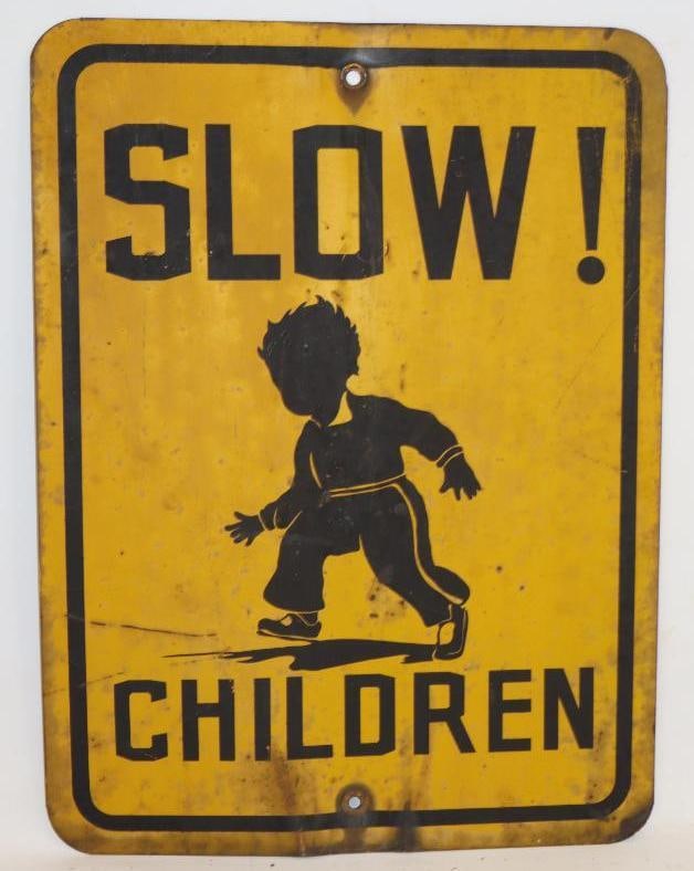 Slow Children Steel Road Sign: 18" x 24"