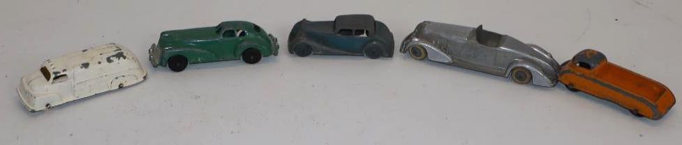 Group of 5 Tootsie Toy, Manoil, and Crescent Toy Cars (1 of 5)