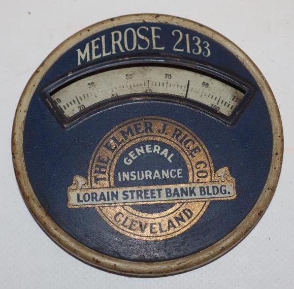 The Elmer J Rice Company Advertising Thermometer: 3.5" x 3.5"