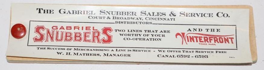The Gabriel Snubber Sales and Service Company Rotating Ink Blotter: 6" x 1.5"