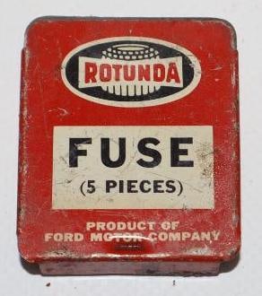 Ford Rotunda Fuse Tin: 1.5" x 1.5" x .25"