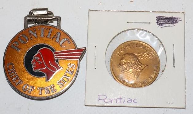Group of 2 Pontiac Chief of The Sixes Keychain and Token (1 of 2)