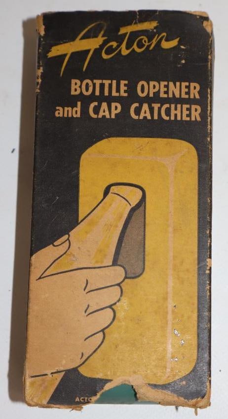 Action Bottle Opener and Cap Catcher in Original Box: 6" x 2.75" x 1.5"