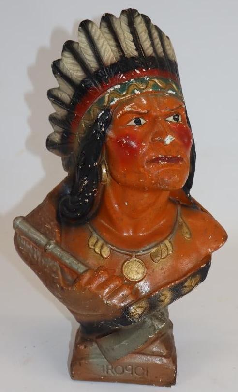 Indian Chief Chalkware Cigar Store Iroquois Counter Display (1 of 4)
