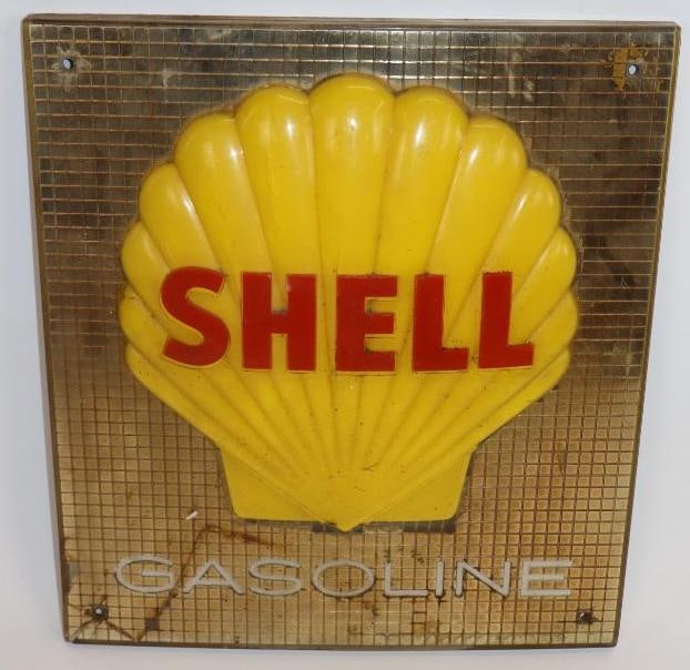 Shell Gasoline Embossed Gas Pump Advertising Sign (1 of 3)