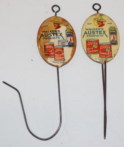 Group of 2 Walkers Austex Celluloid Hooks: 2" x 6.75" x 2.75"