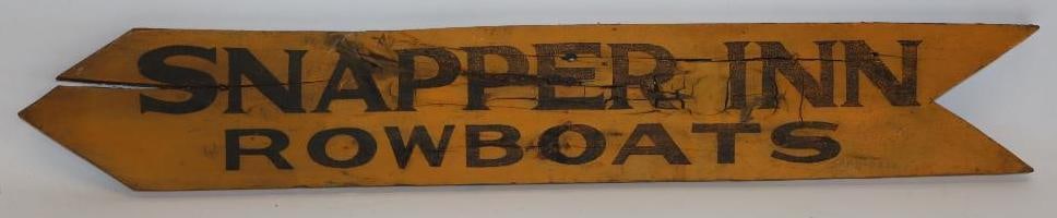 Snapper Inn Row Boats Wooden Arrow Sign: 36" x 5.75" x 1"