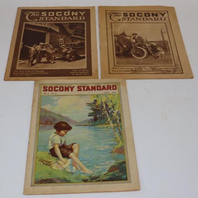 Group of 3 1920's The Socony Standard Company Magazine: 7.75" x 10.75" each