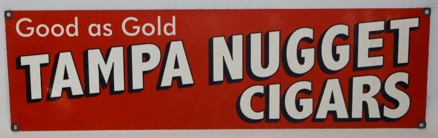 Tampa Nugget Cigar Metal Reproduction Advertising Sign: 24" x 7"