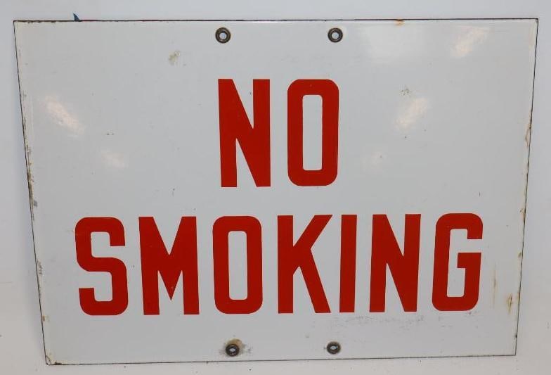 No Smoking Porcelain Sign SSP: 14" x 10"