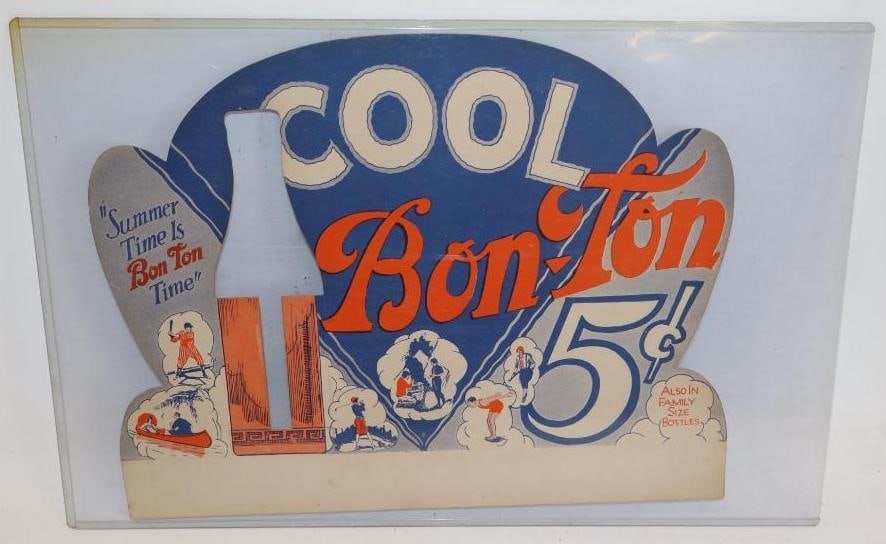 Bon-Ton Beverage Cardboard Countertop Display Advertising Sign (1 of 3)