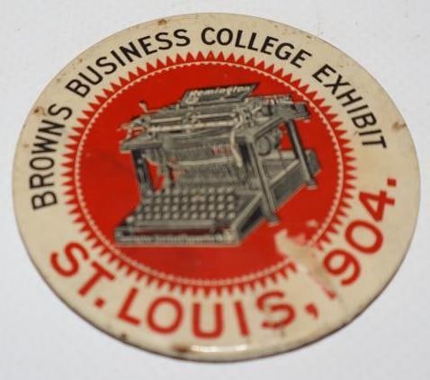 1904 St Louis Browns Business College Advertising Pocket Mirror: 2" x 2"