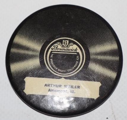 Brunswick Record Arthur Weiler Advertising Pocket Mirror (1 of 2)