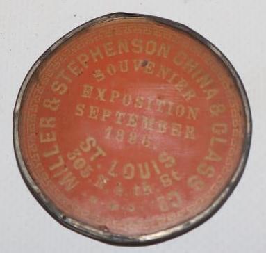1886 Miller and Stephenson China and Glass St. Louis Exposition Advertising Pocket Mirror: 1.75" x 1.75"