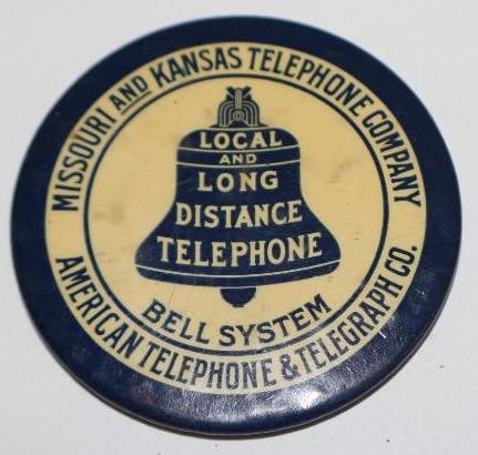 Missouri and Kansas Long Distance Telephone Co Advertising Pocket Mirror: 2" x 2"