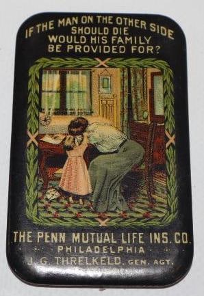 Penn Mutual Life Insurance Decatur Advertising Pocket Mirror: 1.75" x 2.75"