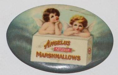 Angellus Marshmallows Advertising Pocket Mirror: 1.5" x 2.25"