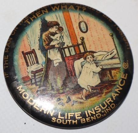 Modern Life Insurance Company South Bend Advertising Pocket Mirror: 2.25" x 2.25"