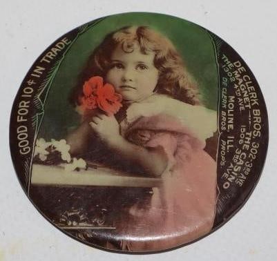 DE Clerk Brothers Casino Good for 10 Cents in Trade Advertising Pocket Mirror: 2" x 2"