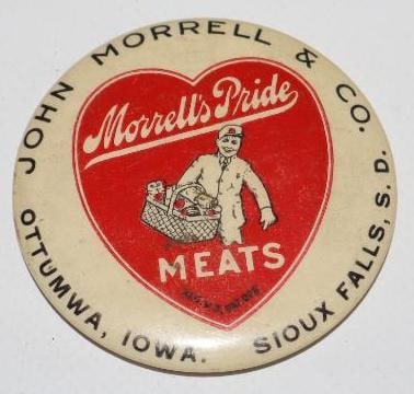 John Morrell & Co Meats Advertising Pocket Mirror: 2.25" x 2.25"