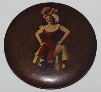 Burlesque Dancer Advertising Pocket Mirror: 2.25" x 2.25"
