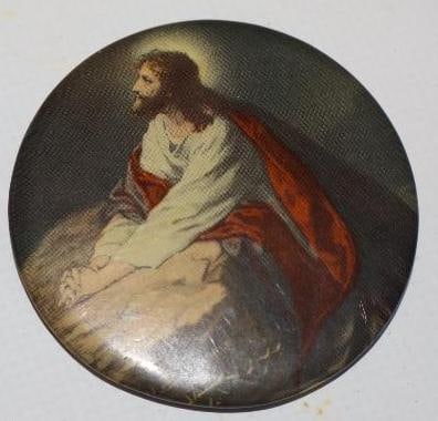 Jesus Praying in The Garden of Gethsemane Advertising Pocket Mirror: 2.25" x 2.25"