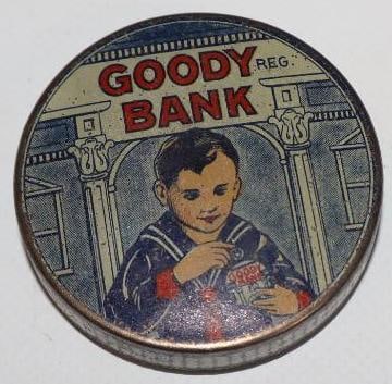 Goody Coin Shaped Tin Litho Bank (1 of 2)