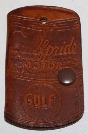 Gulf Pride Oil Can Shaped Leather Key Protector: 1.5" x 2.5"