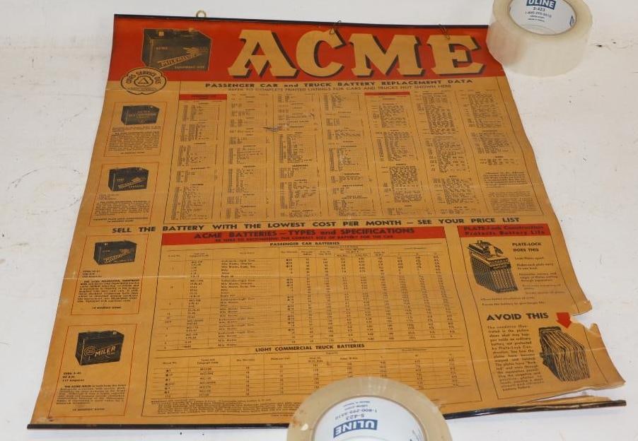 1943 Cities Service Acme Battery Replacement Chart (1 of 5)