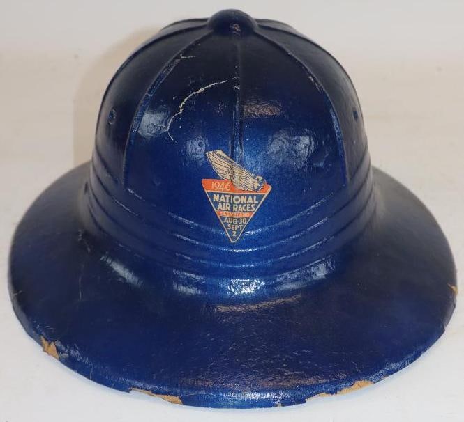 1946 National Air Races Cleveland Souvenir Hat: Made of heavy cardstock material. 11.5" x 13" x 7"
