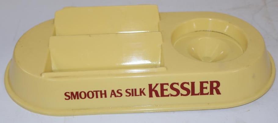 Kessler Whiskey Plastic Bar Back Bottle Rest Display: 13" x 6.5" x 2"