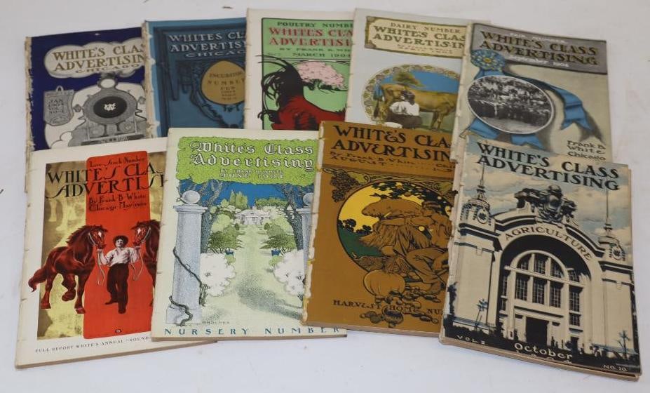 Group of 9 1904 White's Class Advertising Farm Magazines: 5.5" x 8.25" each