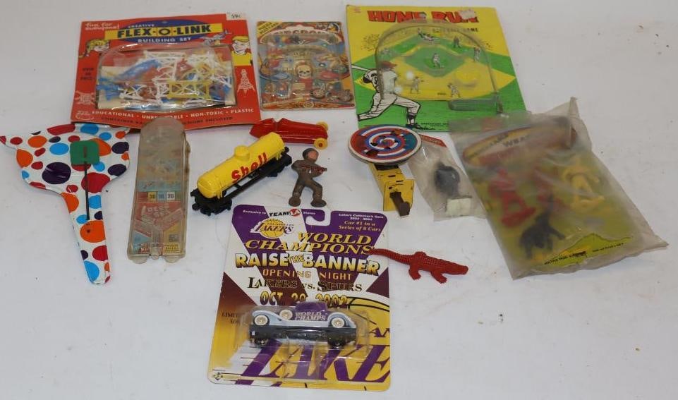 Group of 13 Childrens Toy Cars, Noise Makers, and Other Games: Largest is 7" x 9"