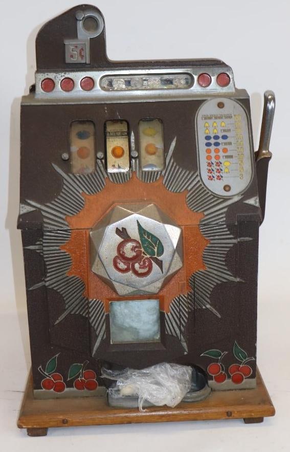 Mills Bursting Cherry 5 Cent Antique Slot Machine (1 of 8)