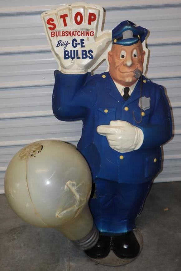 GE Light Bulbs Police Man Light Up Display "Keep Spares" (1 of 11)