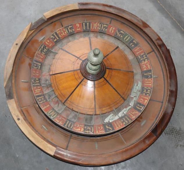 Early Antique Wooden Roulette Wheel (1 of 7)