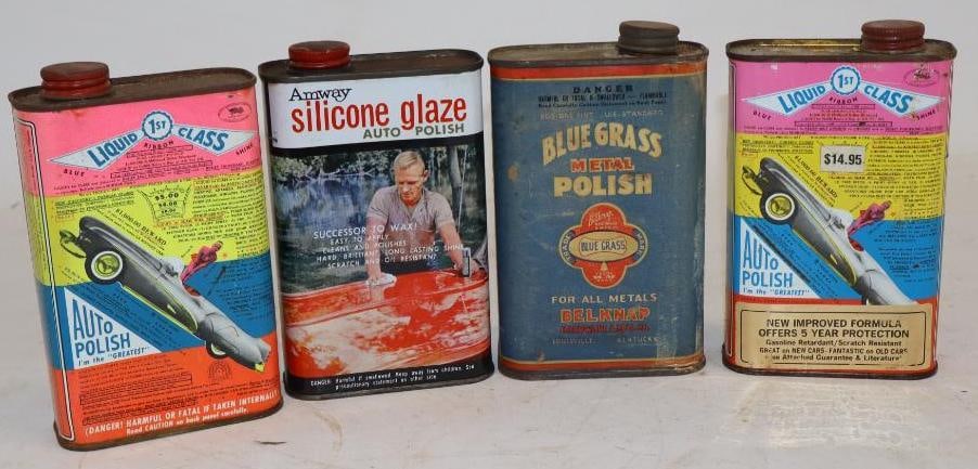 Group of 4 Automobile Wax and Polish Cans (1 of 2)