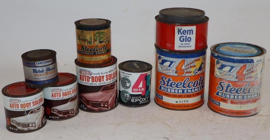 Group of 9 Auto Body & Paint Advertising Cans (1 of 5)