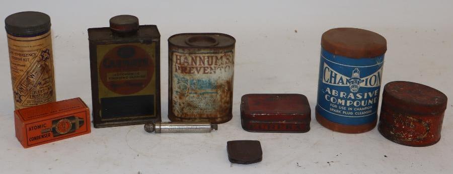 Group of 9 Early Car Care Products and Tire Gauge (1 of 5)