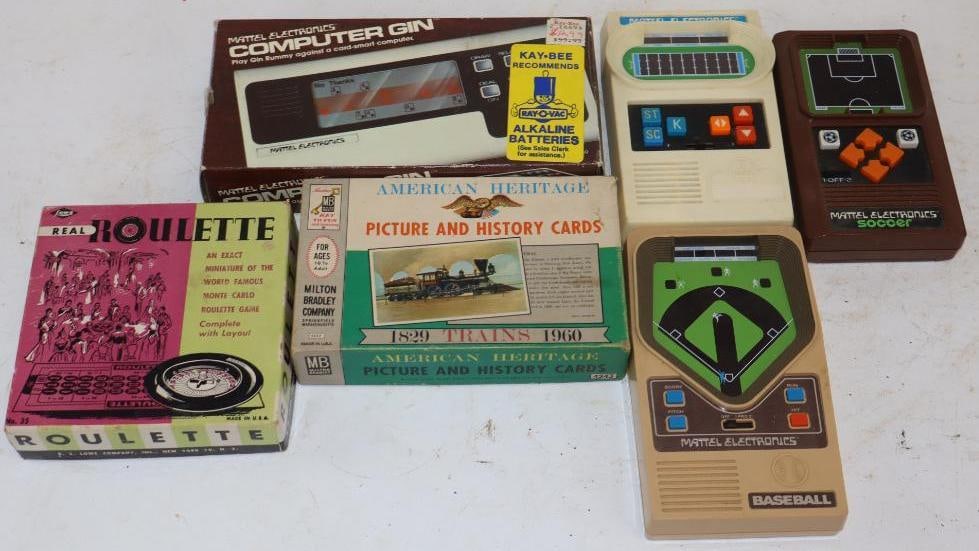 Group of 6 1980's Electronic Handheld and Board Games (1 of 7)