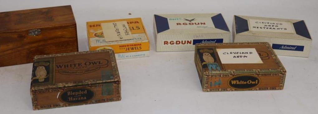 Group of 6 Cigar Boxes Full of Advertising Matchbooks (1 of 8)