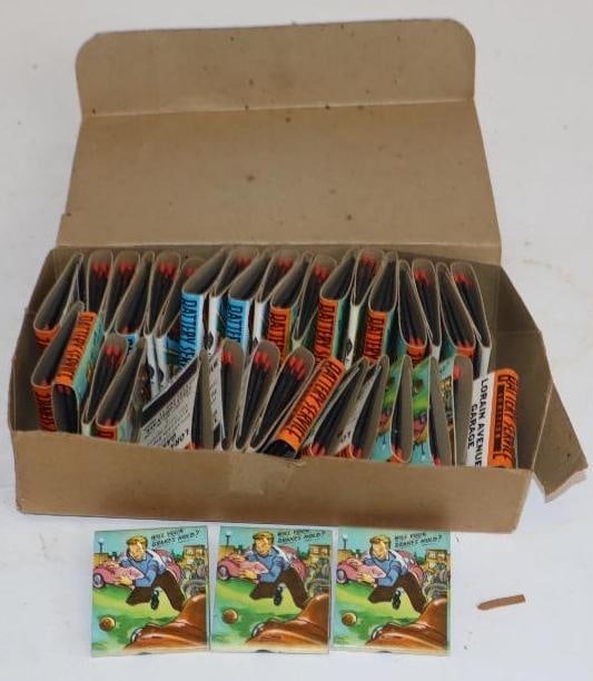Large Group of NOS Lorain Ave Garage and Battery Service Advertising Match Books: Average Size is 1.5" x 2 each, the garage address is 13911 Lorain Ave, Cleveland