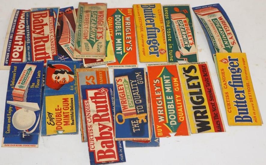 Group of 25 Gum and Candy Advertising Match Books: Average Size is 1.5" x 2 each