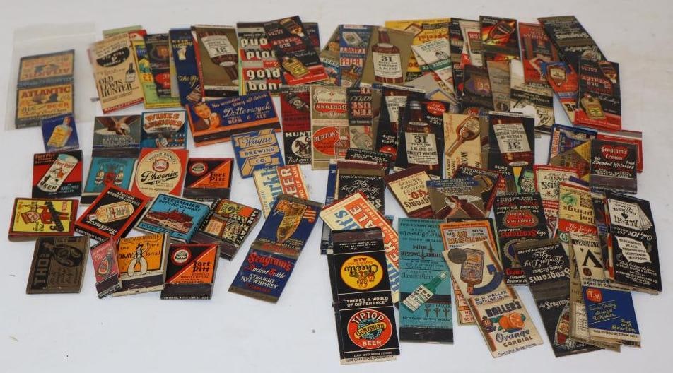 Large Group of Beer and Alcohol Advertising Match Books: Average Size is 1.5" x 2 each