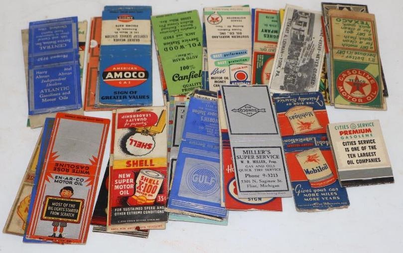 Large Group of Gas & Oil Advertising Match Books: Average Size is 1.5" x 2 each